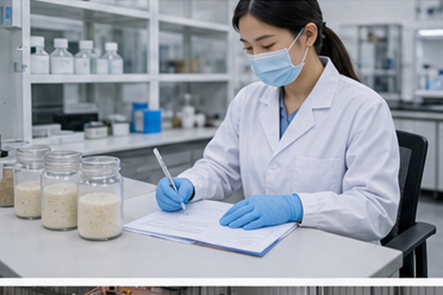 Fungal and fermentation ingredient quality staff reviewing retained samples and COA documents for fungal ingredient batch