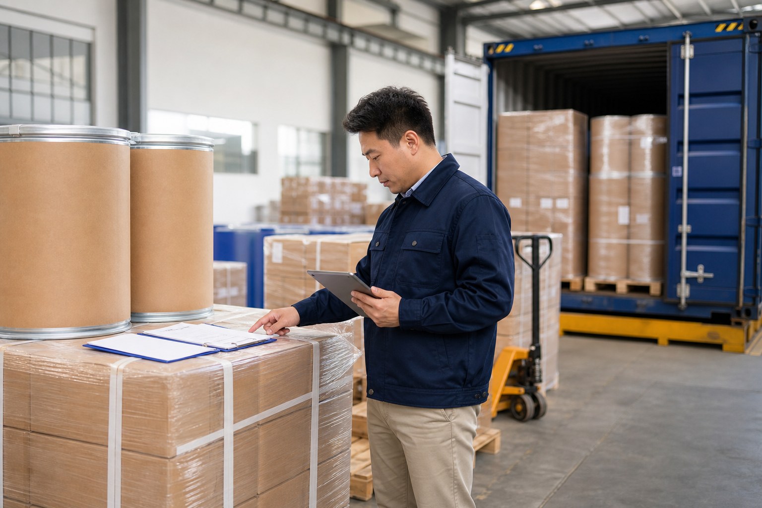 Export shipment preparation for ingredient orders