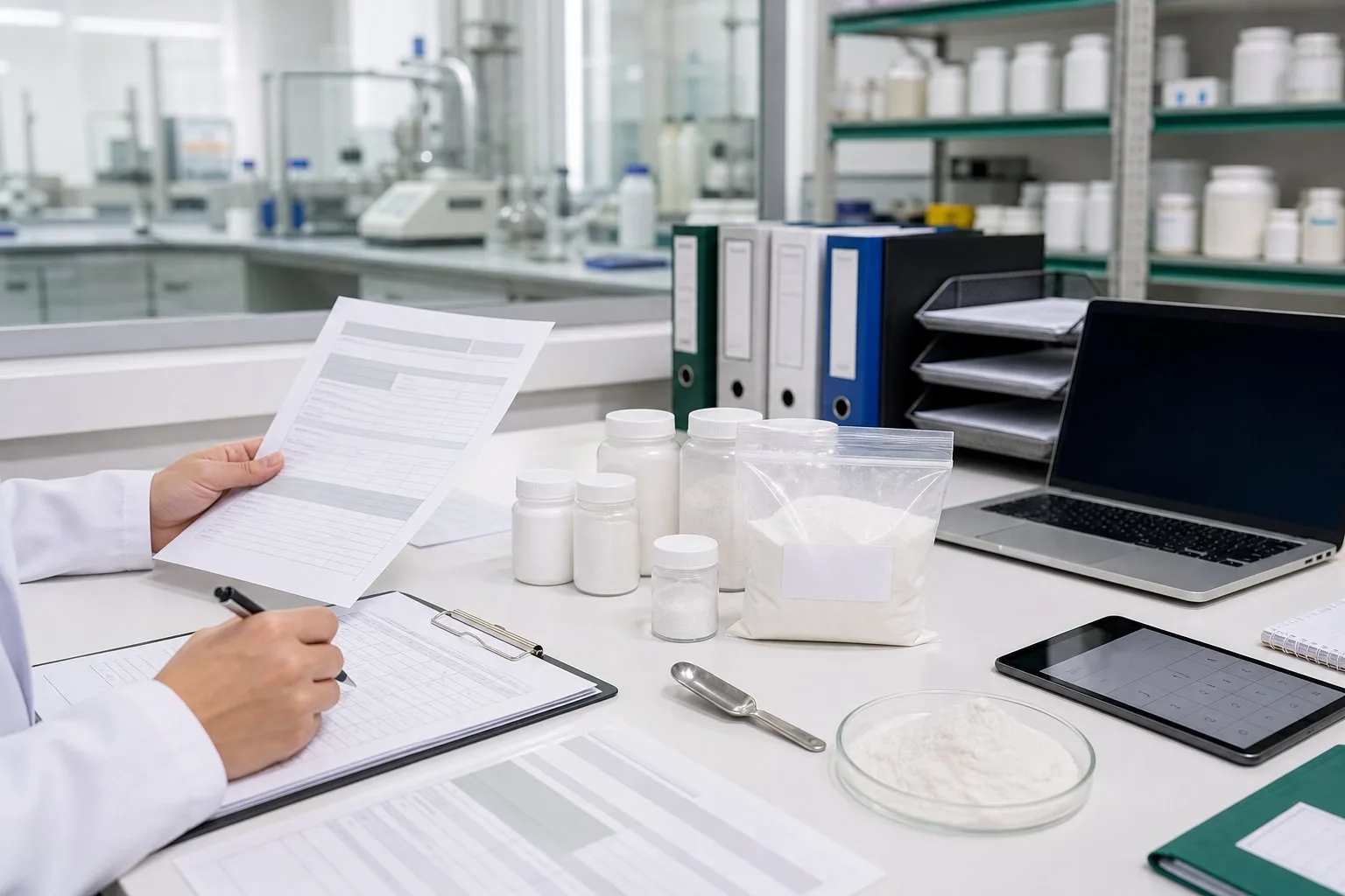 Batch document review for amino acid ingredient COA TDS and MSDS support
