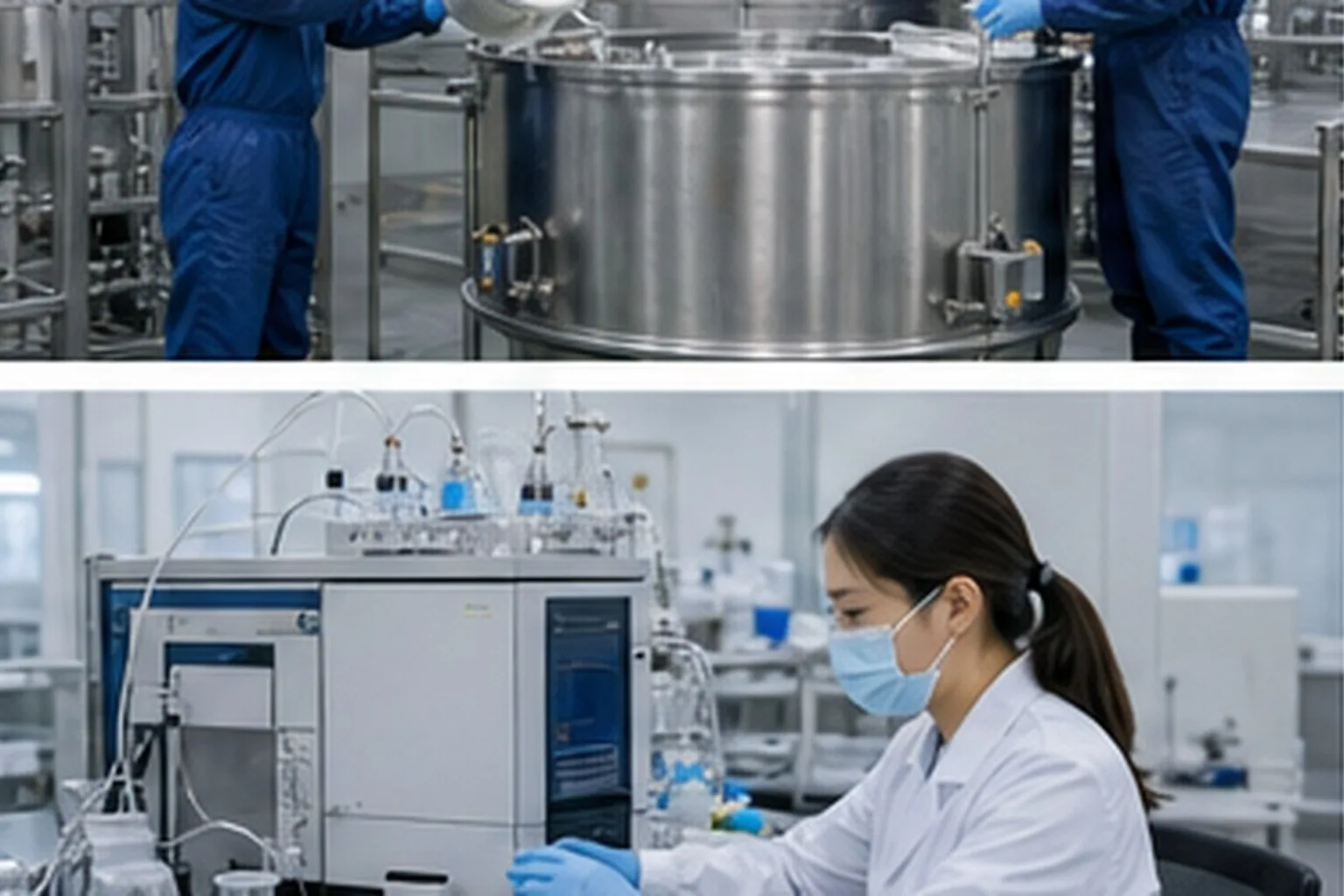 Amino acid and derivative analyst running HPLC assay testing for amino acid ingredient release