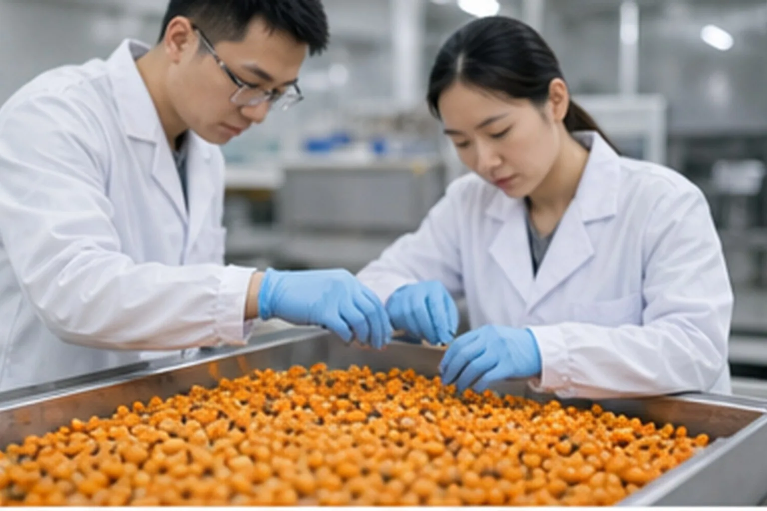 Functional oil sea buckthorn style oil raw materials inspected before processing