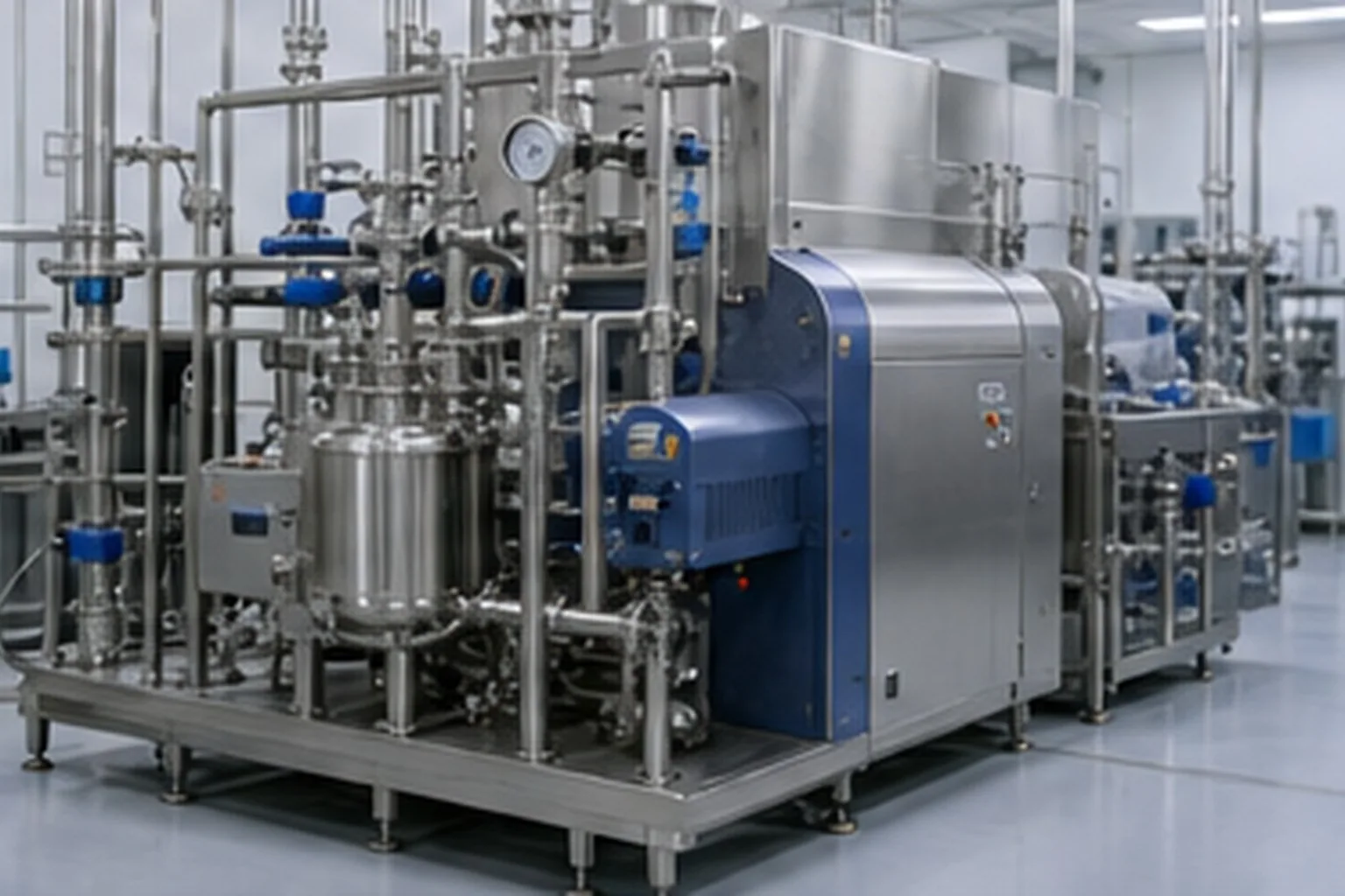 Liposomal ingredient pilot production encapsulation equipment checked before liposomal batch processing