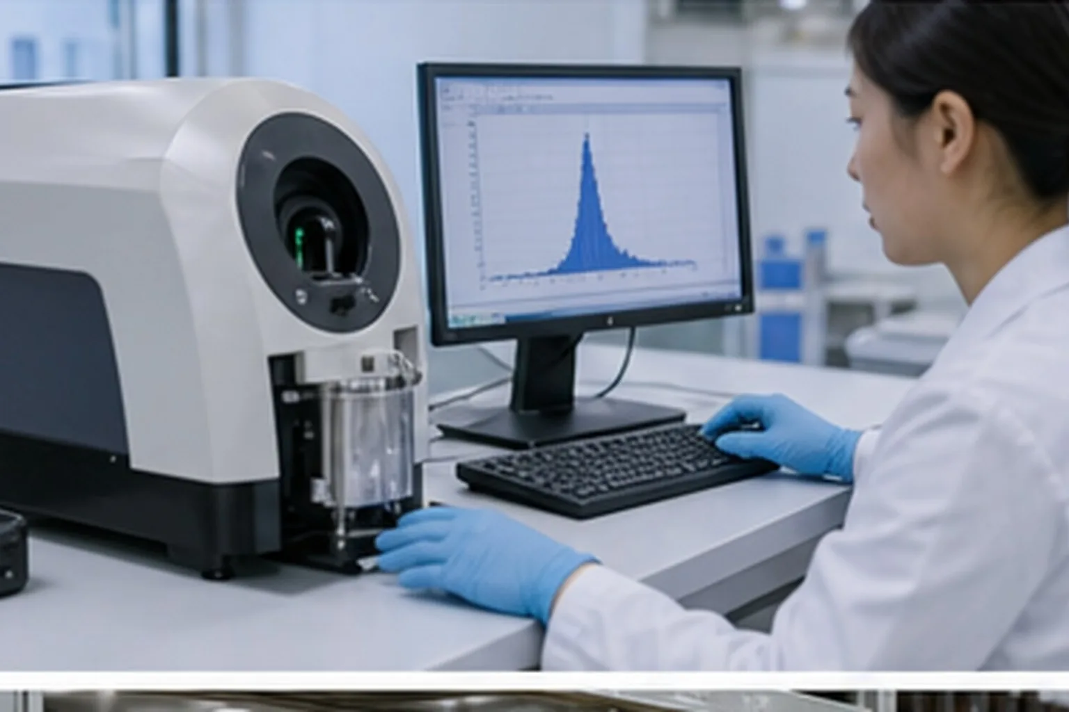 Liposomal ingredient analyst using particle size analyzer for liposomal ingredient quality review